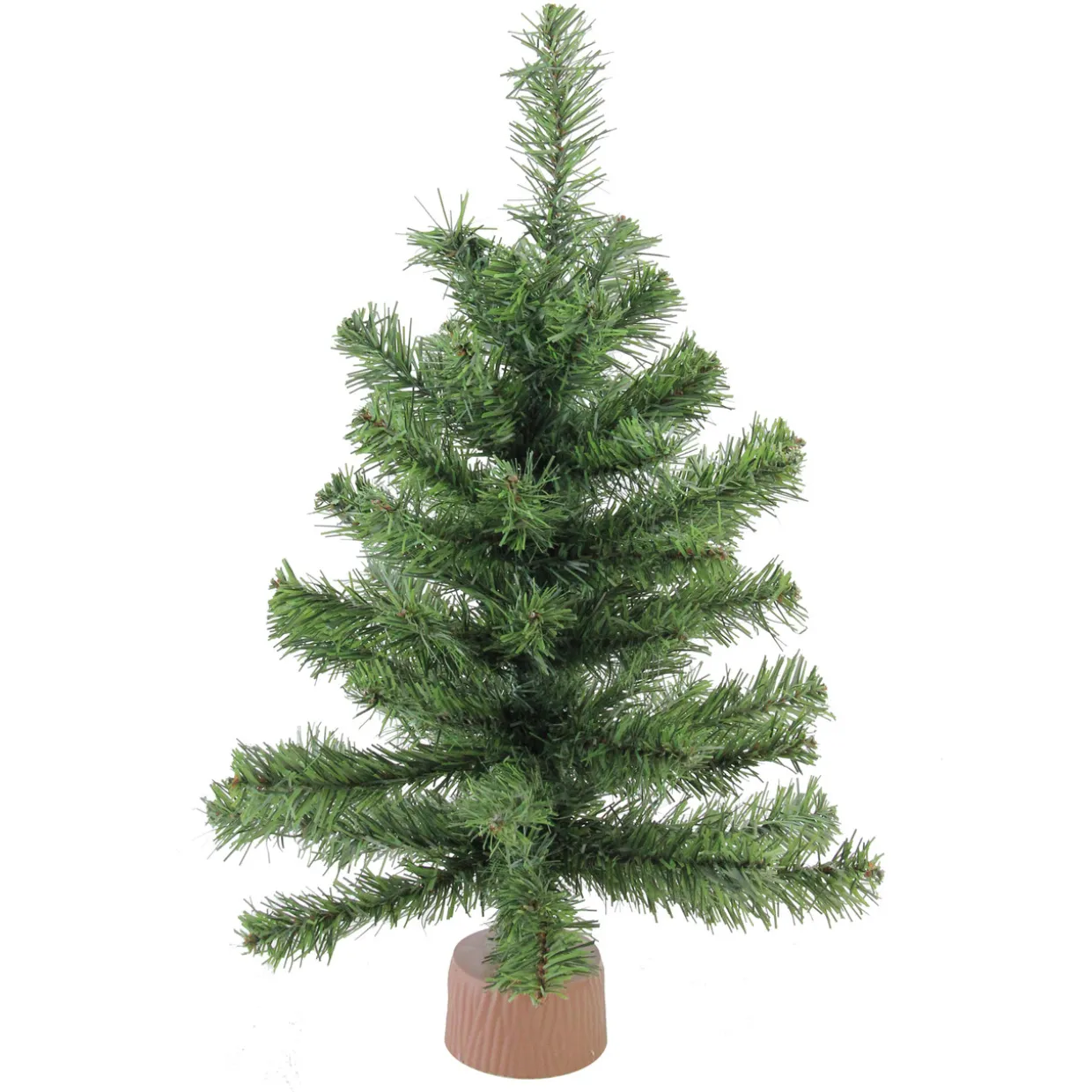 Mini Canadian Pine Medium Artificial Christmas Tree with Faux Wood Base - 18" - Unlit