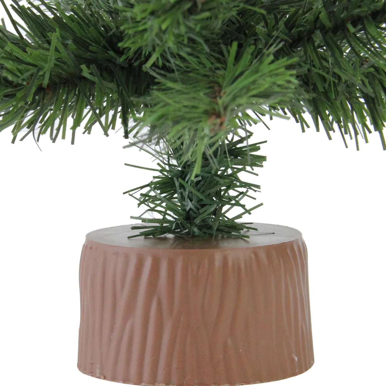 Mini Canadian Pine Medium Artificial Christmas Tree with Faux Wood Base - 18" - Unlit