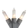 Mini Christmas Commercial Light Set - Clear - 60' Gray Wire - 100ct