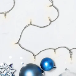 Mini Christmas Commercial Light Set - Clear - 60' Gray Wire - 100ct