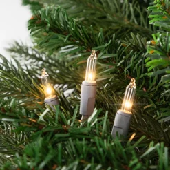 Mini Christmas Commercial Light Set - Clear - 60' Gray Wire - 100ct