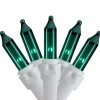 Mini Christmas Light Set - Teal - 24.5' White Wire - 50ct
