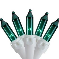 Mini Christmas Light Set - Teal - 24.5' White Wire - 50ct