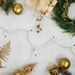 Mini Christmas Light Set - Teal - 24.5' White Wire - 50ct