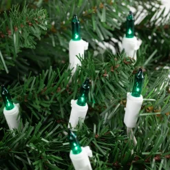 Mini Christmas Light Set - Teal - 24.5' White Wire - 50ct