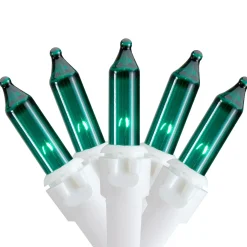 Mini Christmas Light Set - Teal - 17.25' White Wire - 50ct