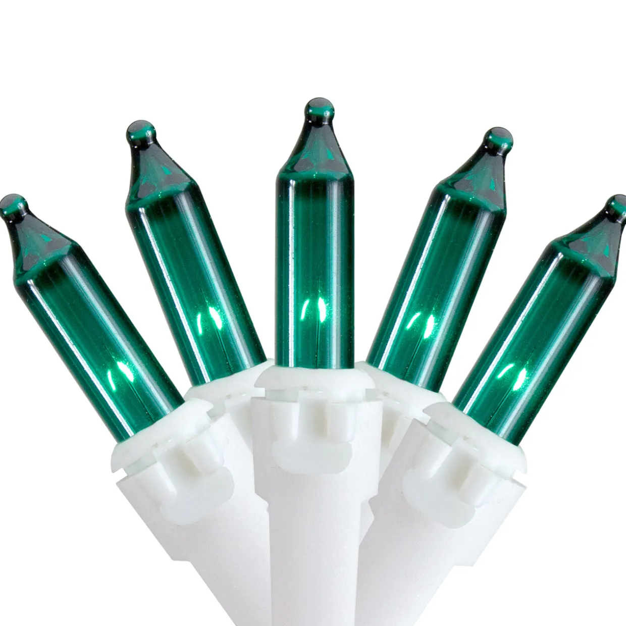 Mini Christmas Light Set - Teal - 17.25' White Wire - 50ct