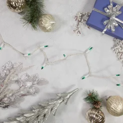 Mini Christmas Light Set - Teal - 17.25' White Wire - 50ct