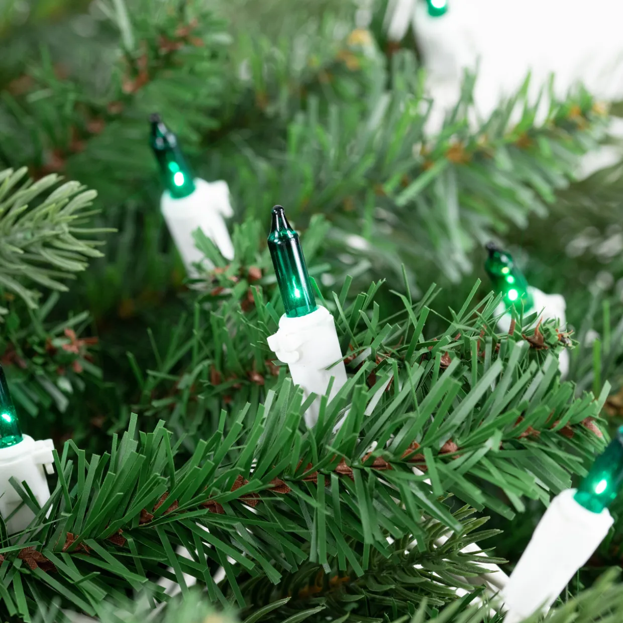 Mini Christmas Light Set - Teal - 17.25' White Wire - 50ct