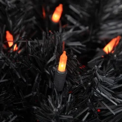 Mini Christmas Light Set - Orange - 20.25' Black Wire - 100ct