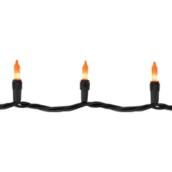 Mini Christmas Light Set - Orange - 20.25' Black Wire - 100ct