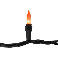 Mini Christmas Light Set - Orange - 20.25' Black Wire - 100ct