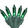 Mini Christmas Light Set - Green - 24.5' Green Wire - 50ct