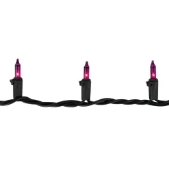 Mini Christmas Lights - Purple - 7' Black Wire - 35ct