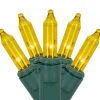 Mini Christmas Lights - Yellow - 20.25' Green Wire - 100ct