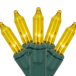 Mini Christmas Lights - Yellow - 20.25' Green Wire - 100ct
