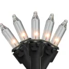 Mini Christmas String Light Set - Clear - 10' Black Wire - 50ct