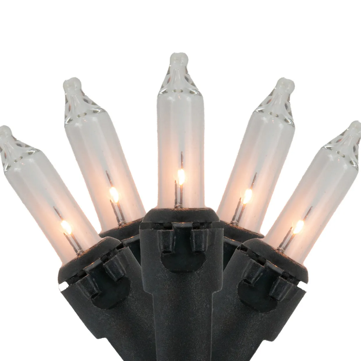 Mini Christmas String Light Set - Clear - 20.25' Black Wire - 100ct
