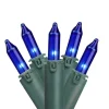 Mini Commercial Christmas Light Set - Blue - 100ct - 45.5' Green Wire