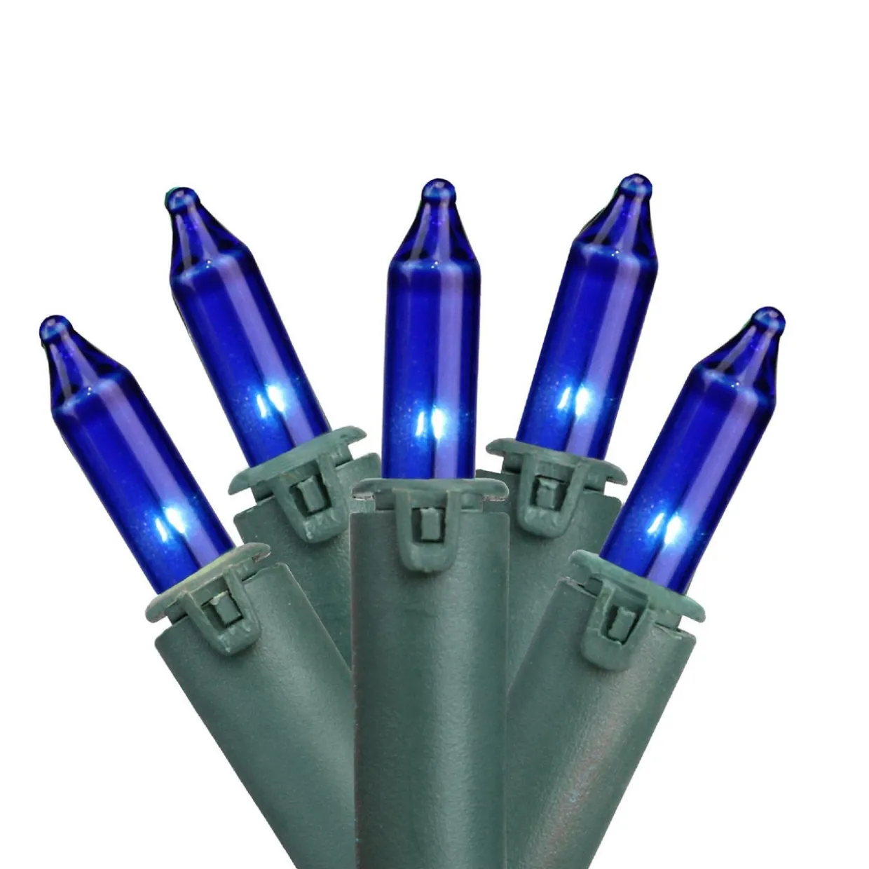 Mini Commercial Christmas Light Set - Blue - 100ct - 45.5' Green Wire