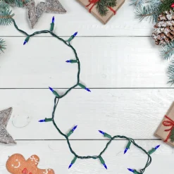 Mini Commercial Christmas Light Set - Blue - 100ct - 45.5' Green Wire