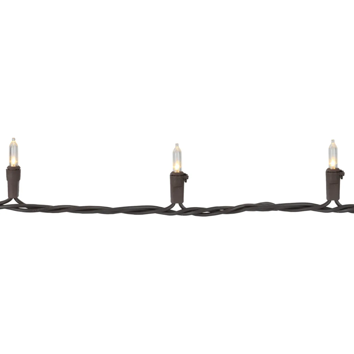 Mini Commercial Christmas Light Set - Clear - 300ct - 68' Brown Wire