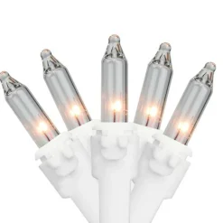 Mini Commercial Christmas Light Set - Clear - 300ct - 34' White Wire