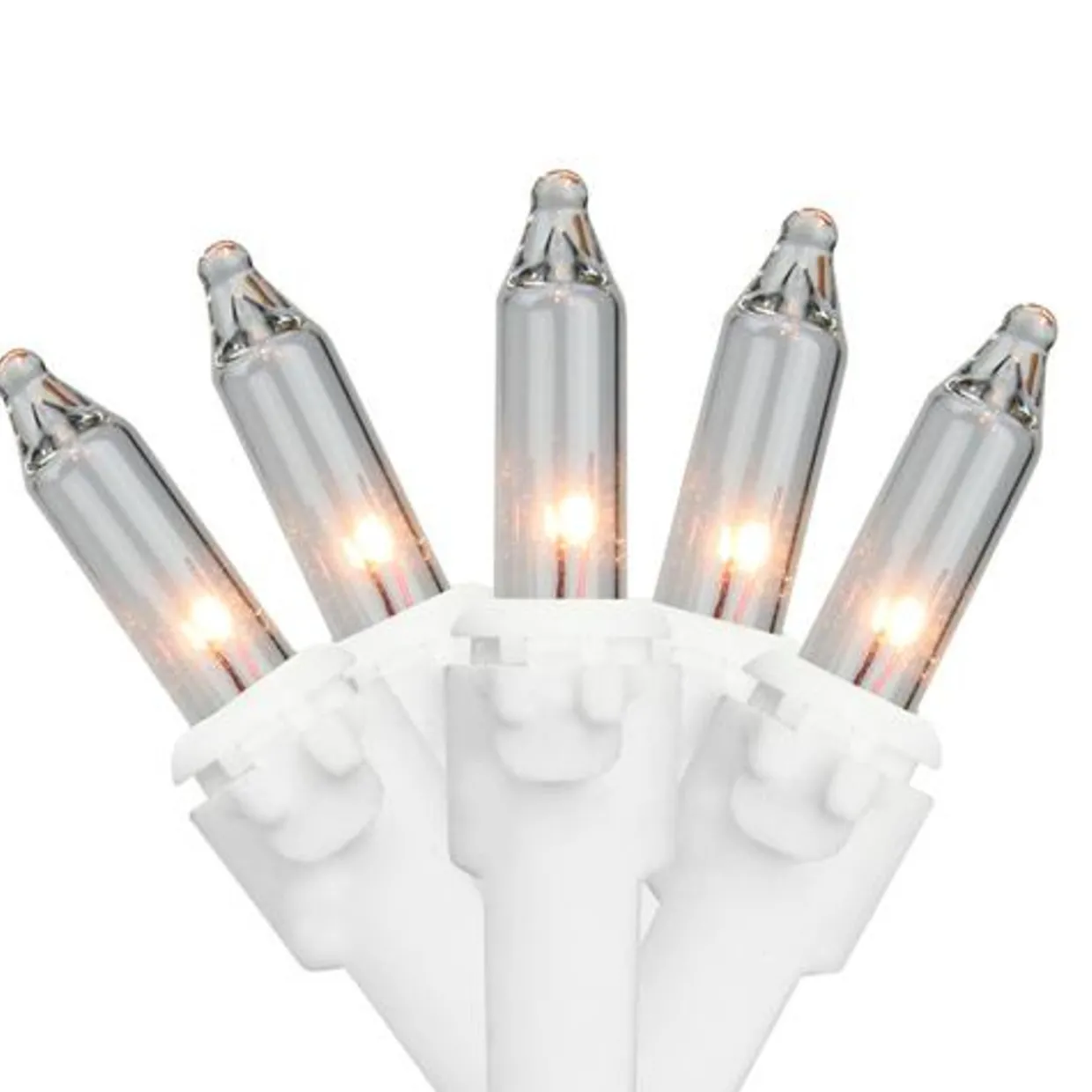 Mini Commercial Christmas Light Set - Clear - 300ct - 34' White Wire