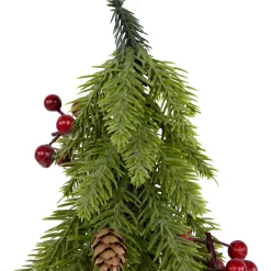 Mini Downswept Pine Artificial Christmas Trees with Pine Cones - 9