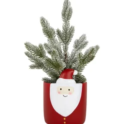 Mini Frosted Artificial Christmas Tree in Santa Pot - 14.75" - Unlit