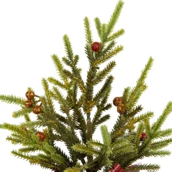 Mini Glittered Pine with Berries Artificial Christmas Trees - 9