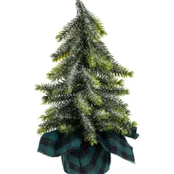 Mini Iced Downswept Pine Artificial Christmas Trees - 9