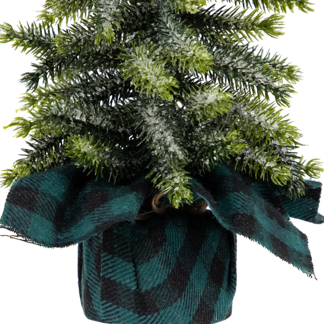 Mini Iced Downswept Pine Artificial Christmas Trees - 9" - Set of 3