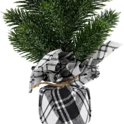 Mini Iced Pine Artificial Christmas Trees - 10