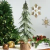 Mini Icy Pine Christmas Tree in Burlap Base - 24" - Unlit