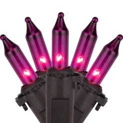 Mini Incandescent Christmas Light Set - Purple - 20.25' Black Wire - 100ct