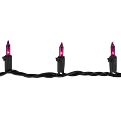 Mini Incandescent Christmas Light Set - Purple - 20.25' Black Wire - 100ct