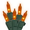 Mini Incandescent Net Style Christmas Lights - Orange - 4' x 6' - Green Wire
