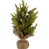 Mini Pine with Berries Artificial Christmas Tree in Burlap Base - 12" - Unlit
