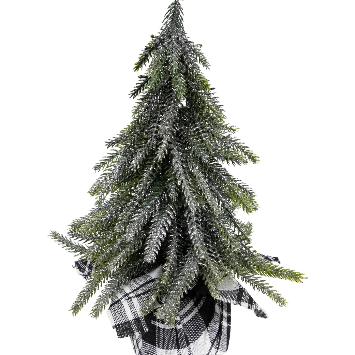 Mini Silvery Pine Downswept Artificial Christmas Trees - 9.5" - Set of 3