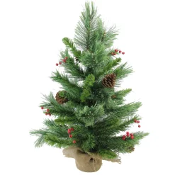 Mixed Cashmere Berry Pine Medium Artificial Christmas Tree - 24" - Unlit