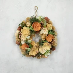 Mixed Floral Artificial Spring Wreath - 9.75