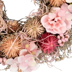 Mixed Floral Artificial Spring Wreath - 9.75