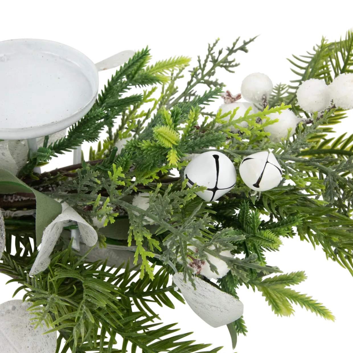 Mixed Foliage and Pinecone Christmas Pillar Candle Holder - 29"