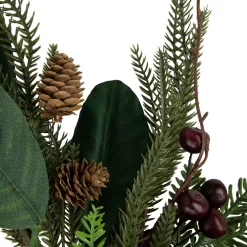 Mixed Foliage with Berries Artificial Christmas Wreath, 20-Inch, Unlit