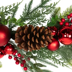 Mixed Foliage with Jingle Bells and Ornaments Artificial Christmas Garland - 6' x 8