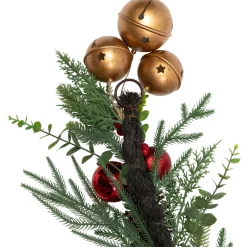 Mixed Foliage with Jingle Bells and Ornaments Artificial Christmas Garland - 6' x 8