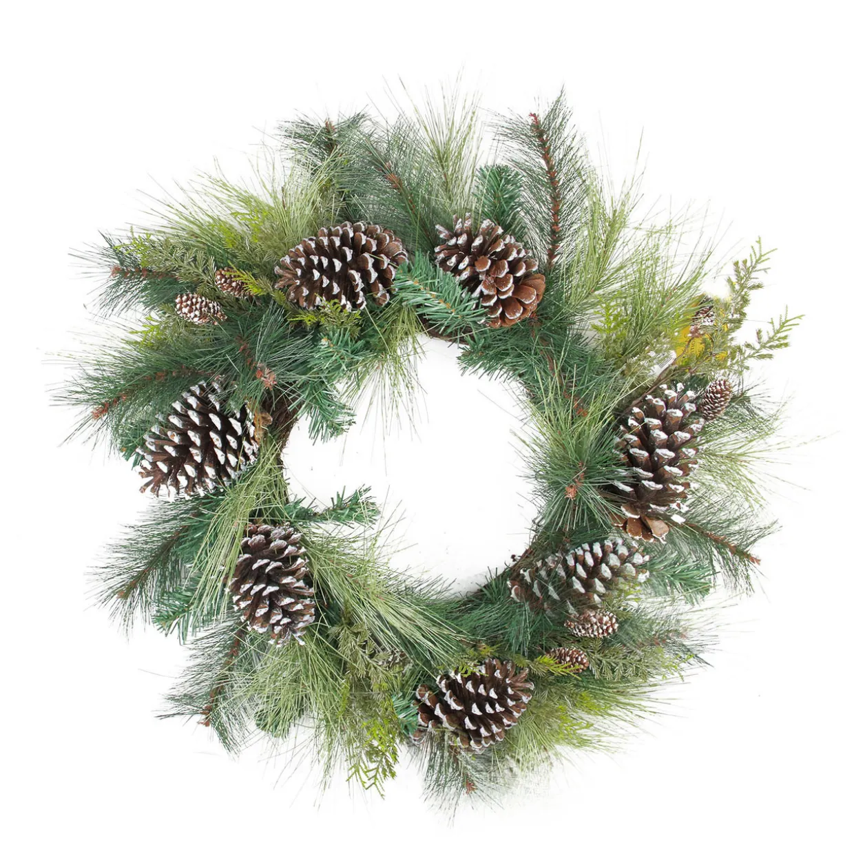 Mixed Long Needle Pine and Pine Cone Artificial Christmas Wreath - 28" - Unlit