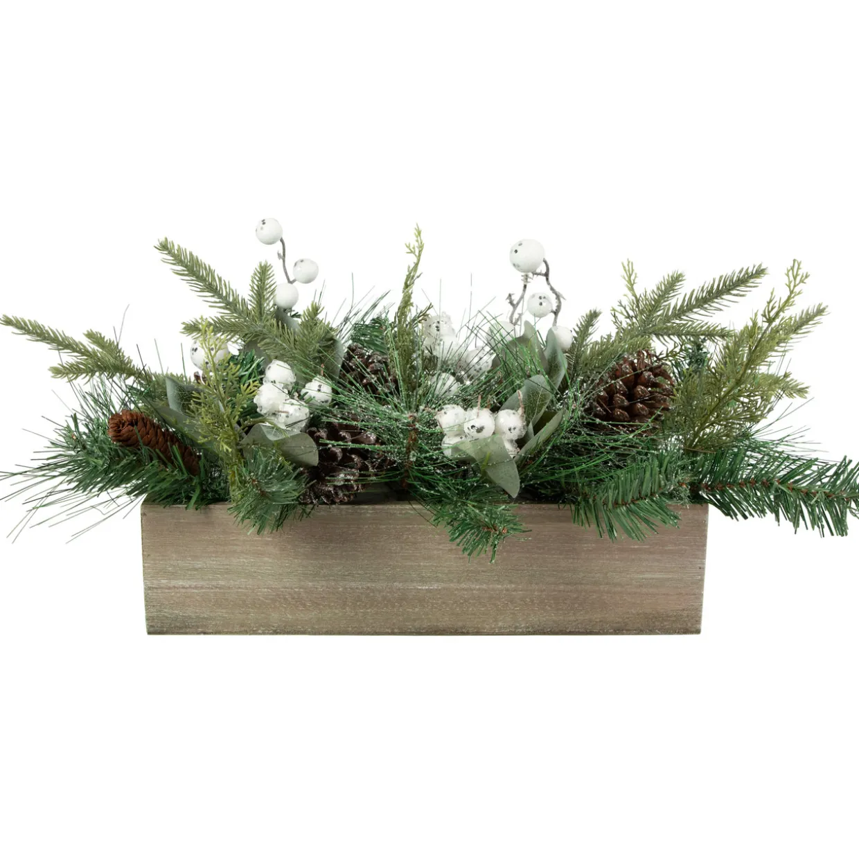 Mixed Pine with Pine Cones and Berries Christmas Floral Arrangement - 20"