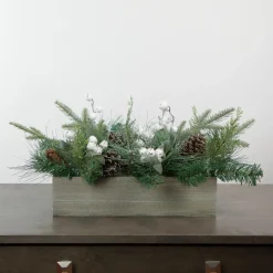 Mixed Pine with Pine Cones and Berries Christmas Floral Arrangement - 20"